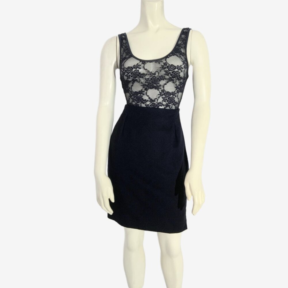 Vintage Versus by Versace Wool Cashmere Blend Black Mini Skirt / size Small